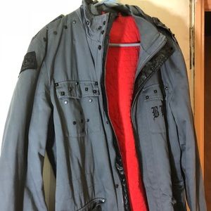Black Label Punk jacket  military grey army Size L